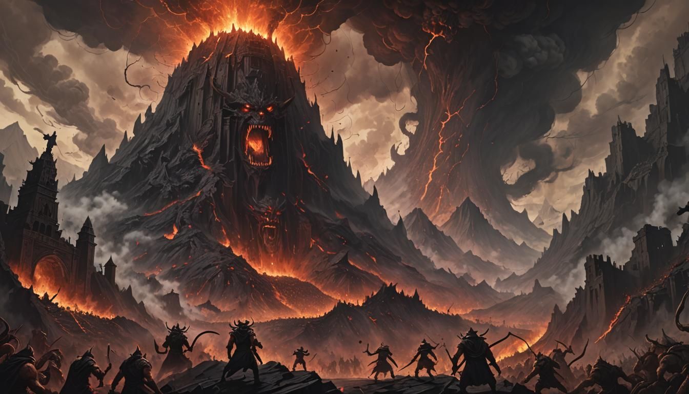 Demonic Hordes Emerge from Volcanic Fortress