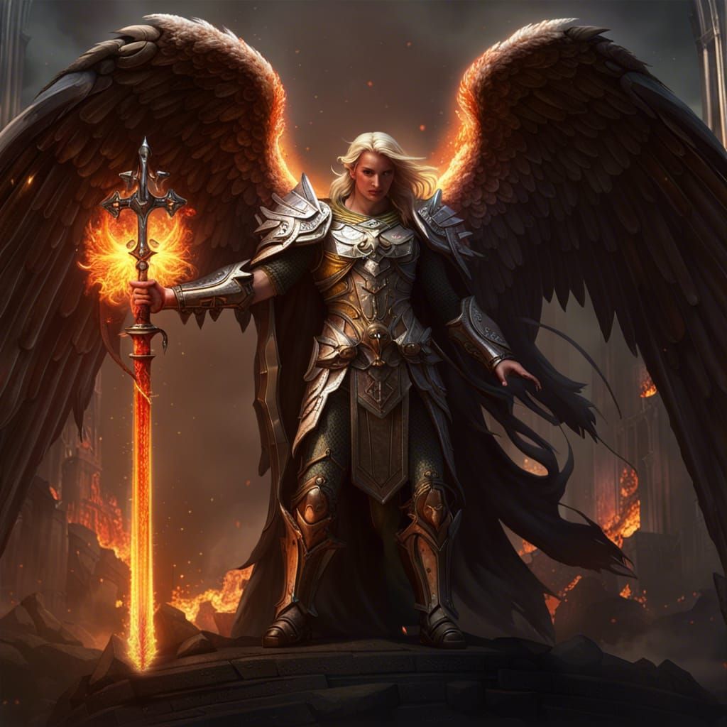 Uriel the Archangel with Flaming Sword
