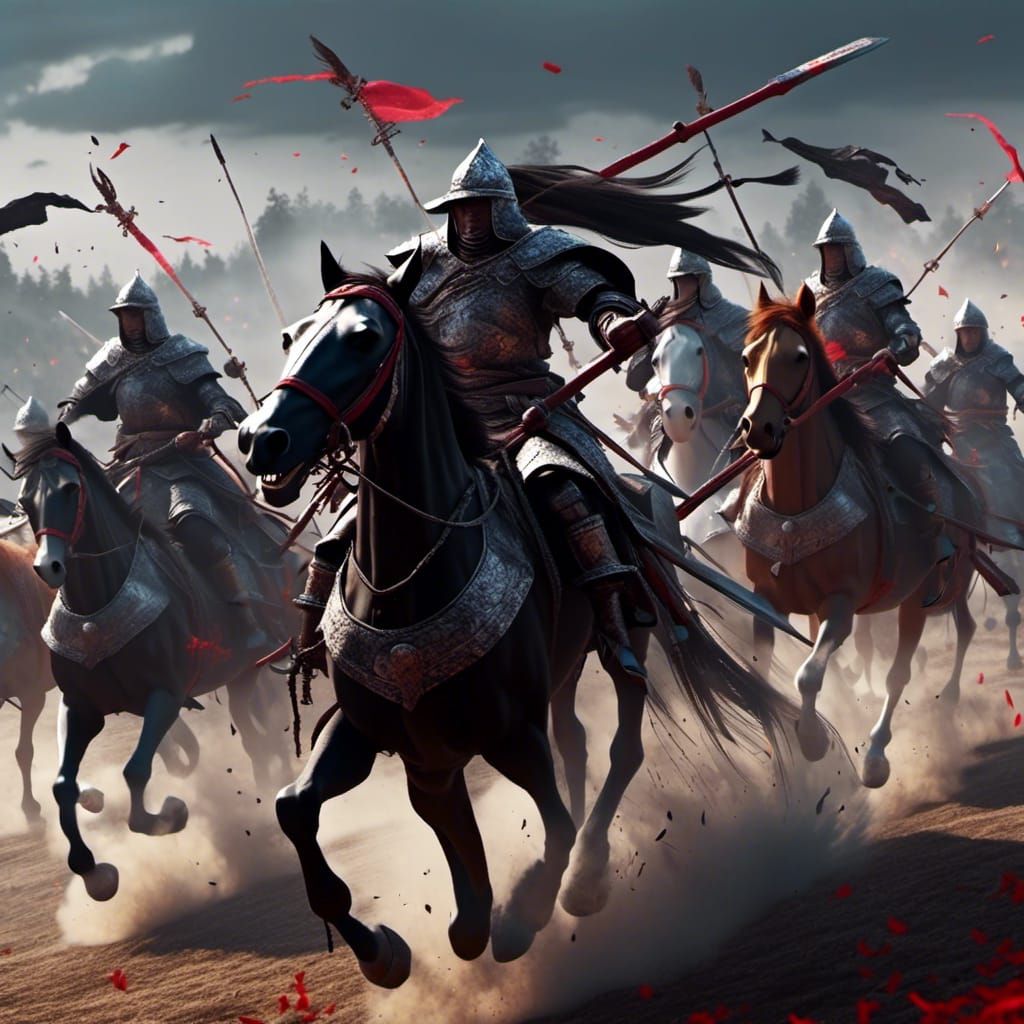 Renaissance Cavalry Charge in Detailed Lighting