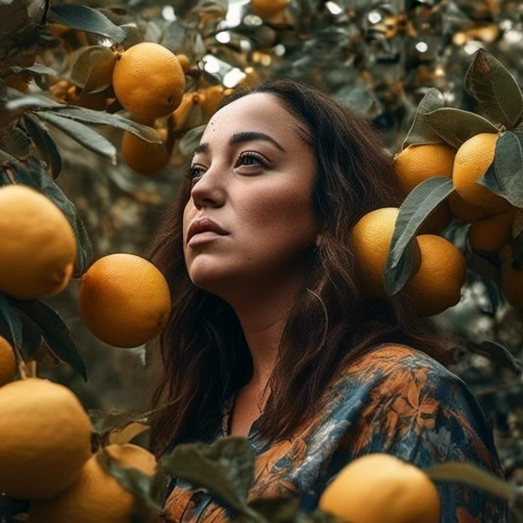Lemon Tree Surrealism: Golden Hour Portrait