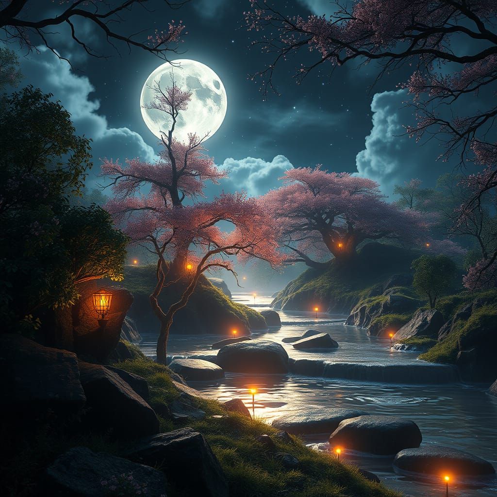Ethereal Moonlit Whispers in Fantasy Realism