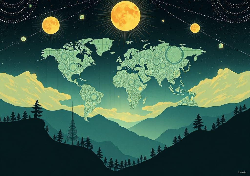 Surreal World Illustration in Modern Style