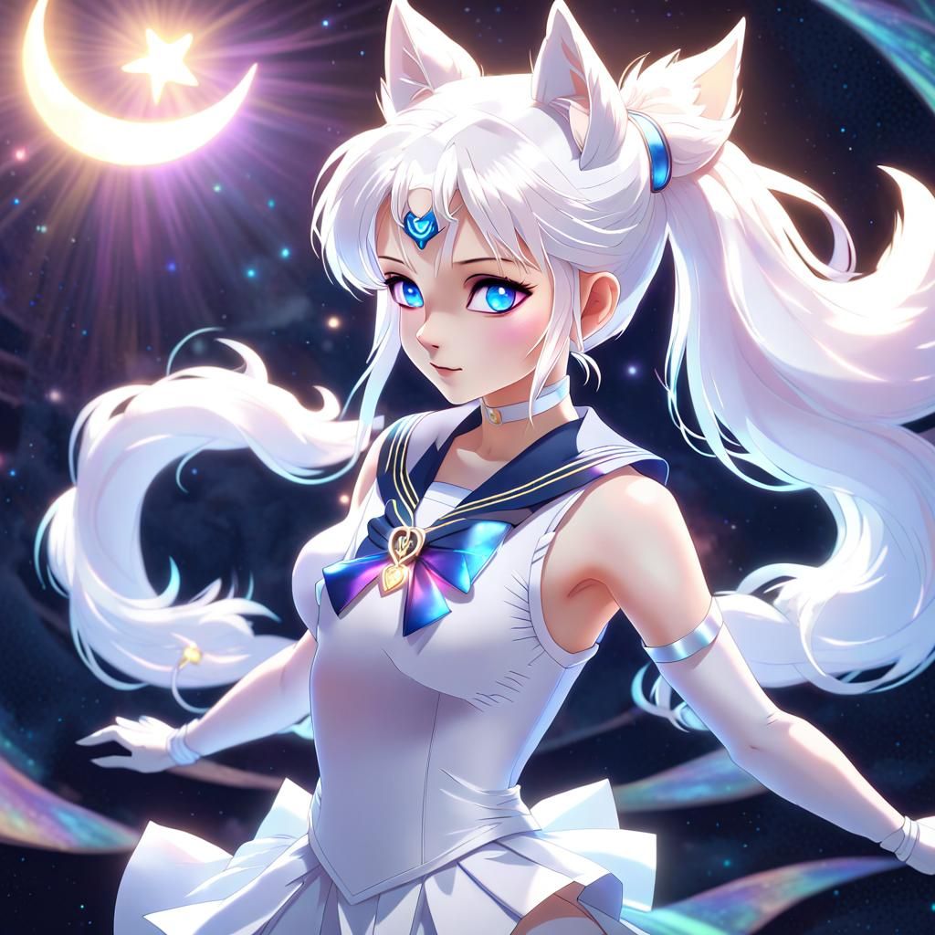 Anime Fox Girl Sailor Scout with Magical Powers