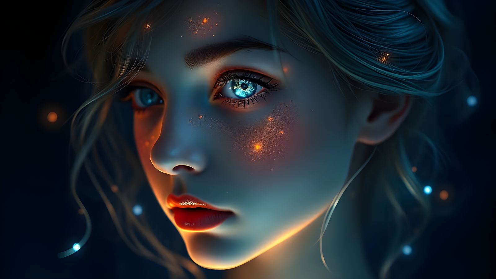 Ethereal Beauty in Dramatic Lighting