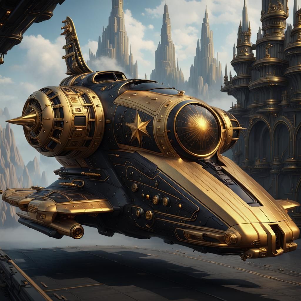 Black and Gold Star Cruiser Concept Art