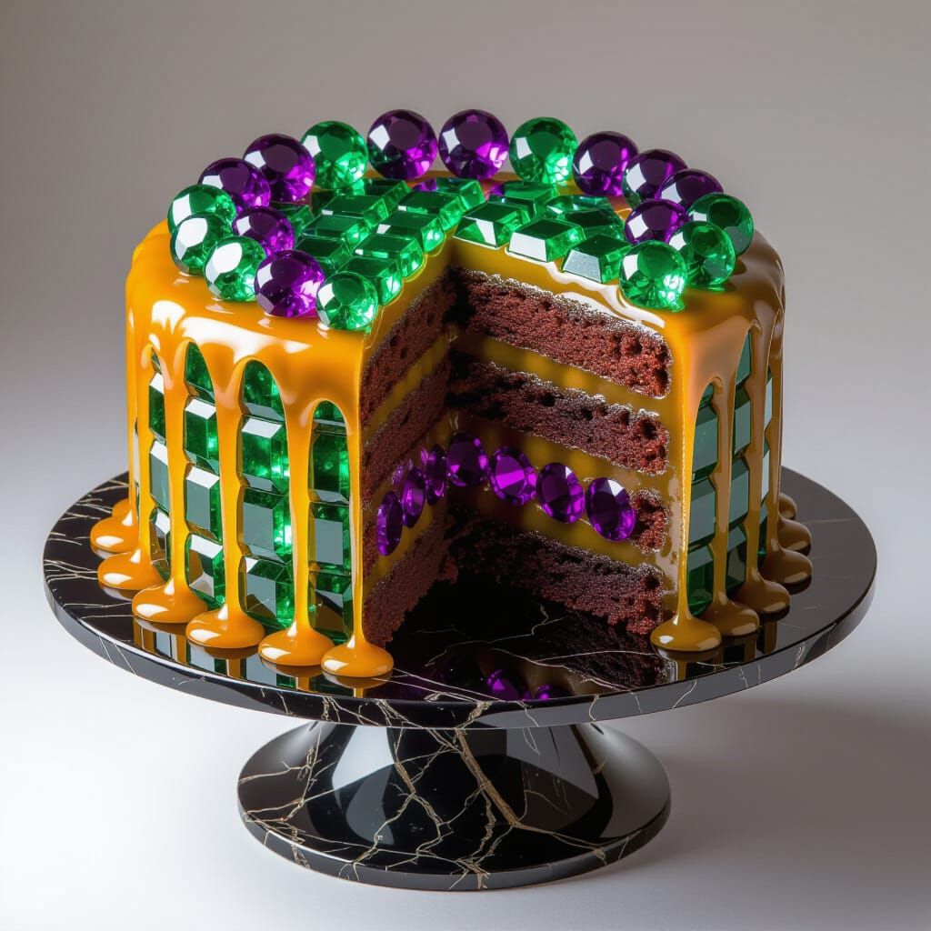 Emerald and Ruby Chocolate Cake: A Surreal Gem