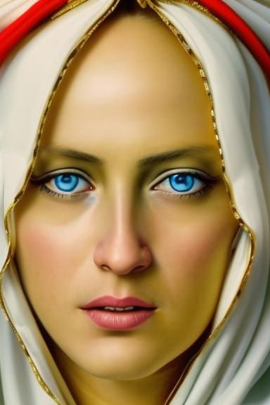 Epic Portrait of Holy Mary in Digital Photography Style