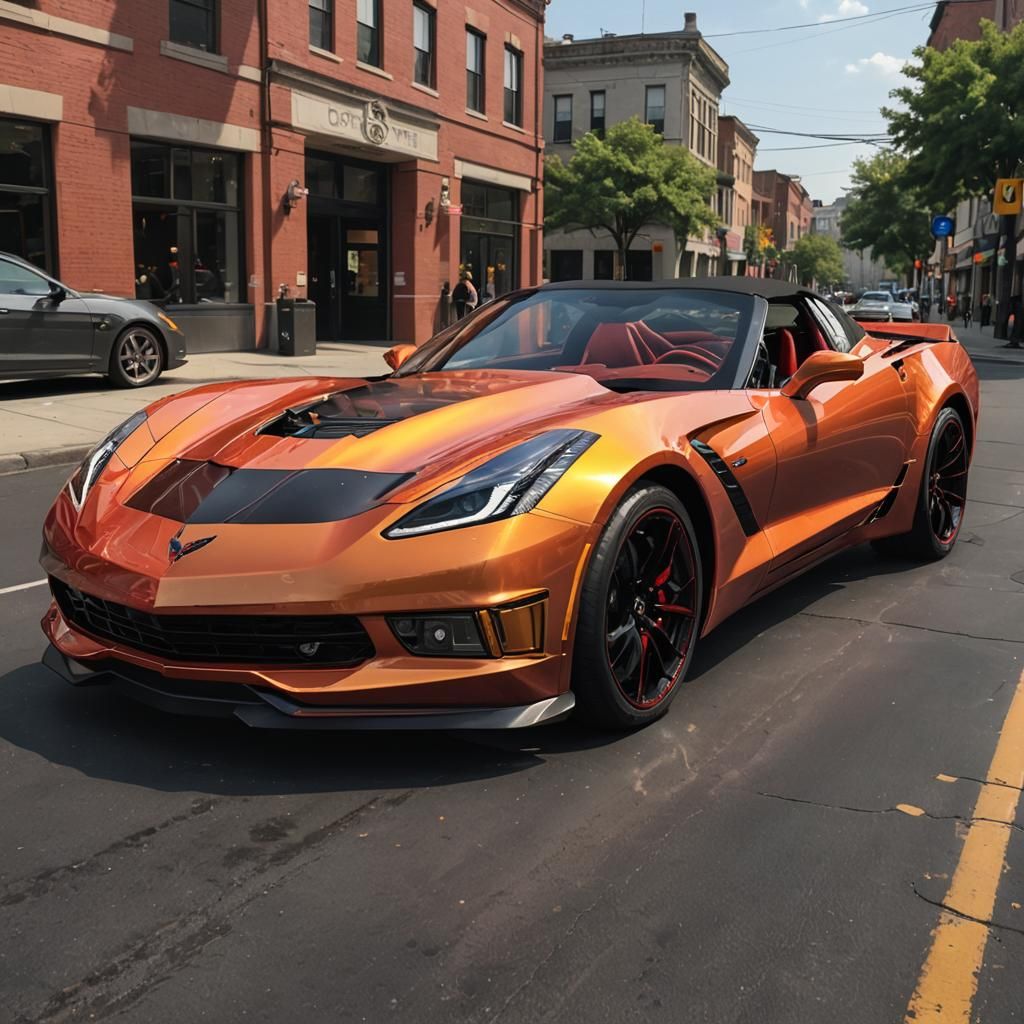 Classic Crimson Corvette Sports Car