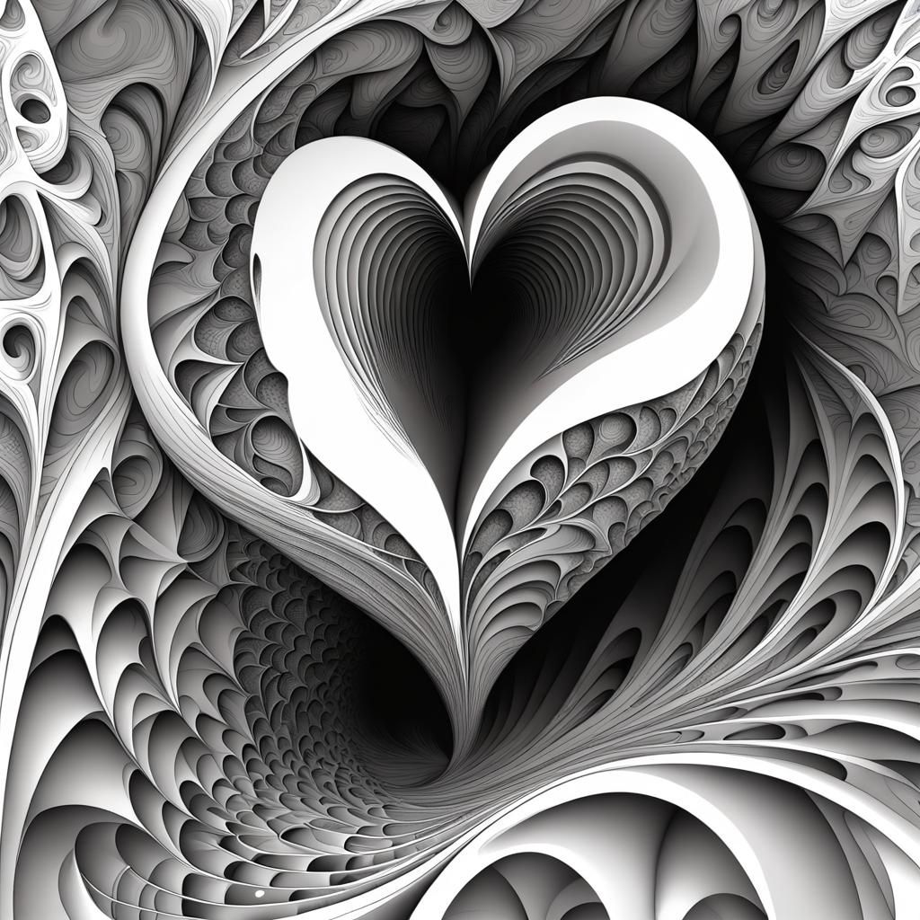 Abstract Broken Love Fractal in Vector Style