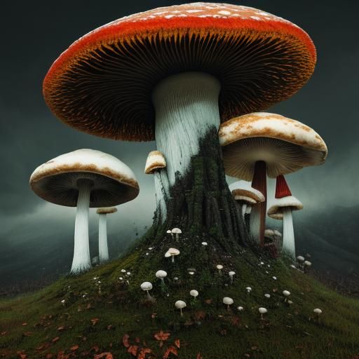 Mao's Siberian Mushroom Trip: Hyperrealistic Autumn Portrait