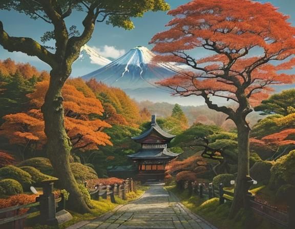 Epic Japanese Landscape Masterpiece: Mount Fuji
