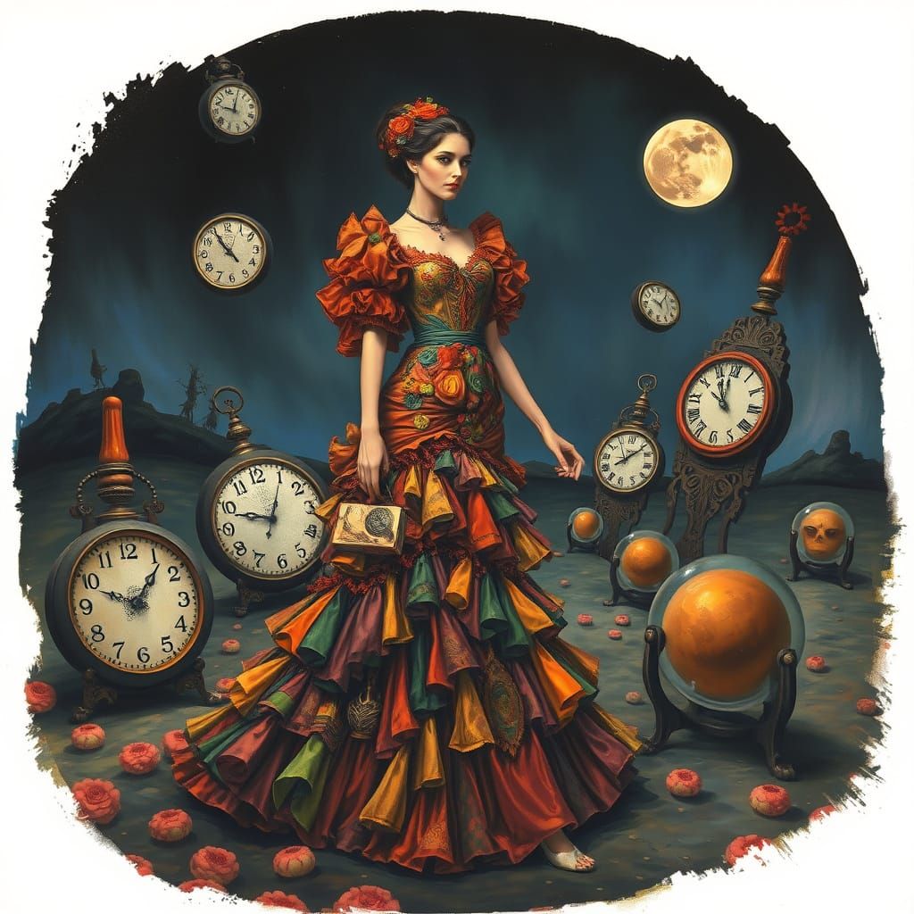 Surreal Woman in Dreamscape as Surrealist Art