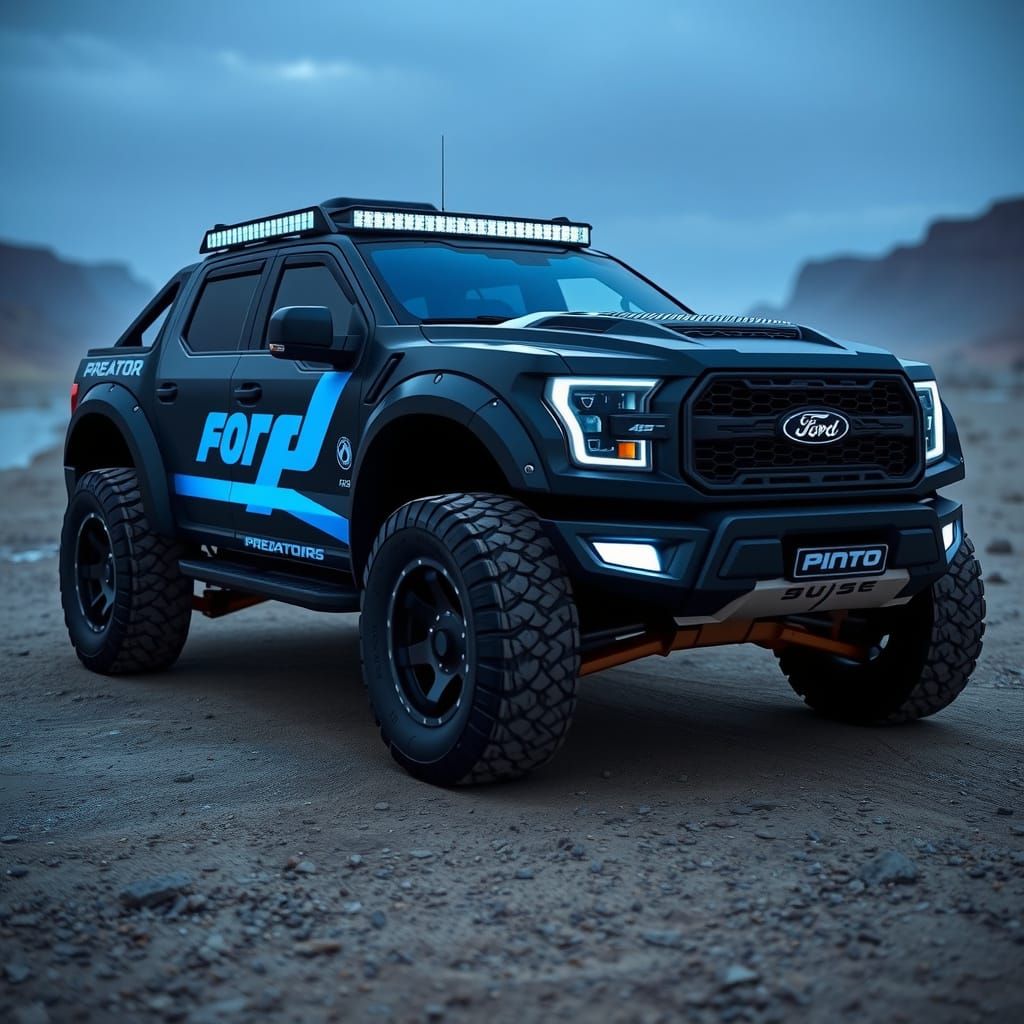 a 2026 Ford Pinto Predator retro concept all terrain vehicle.