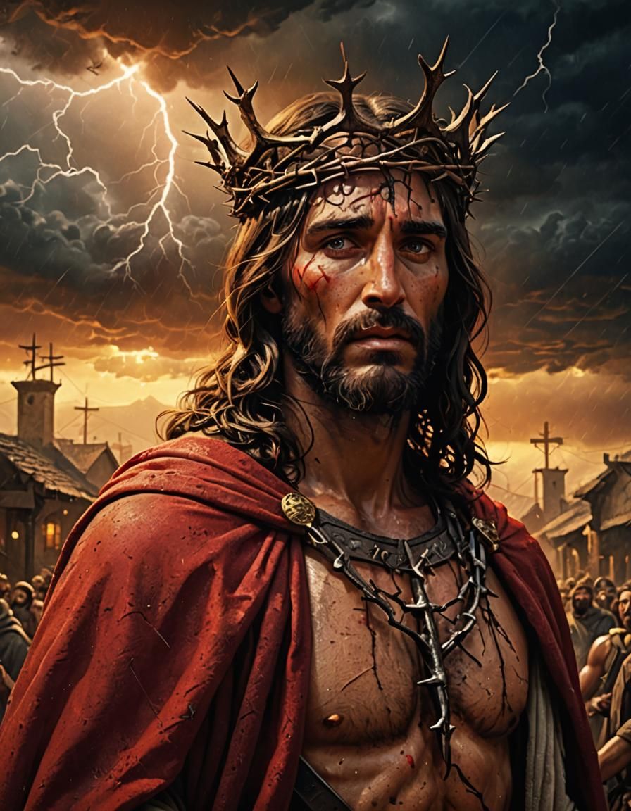 Jesus with Crown of Thorns: Detailed Concept Art