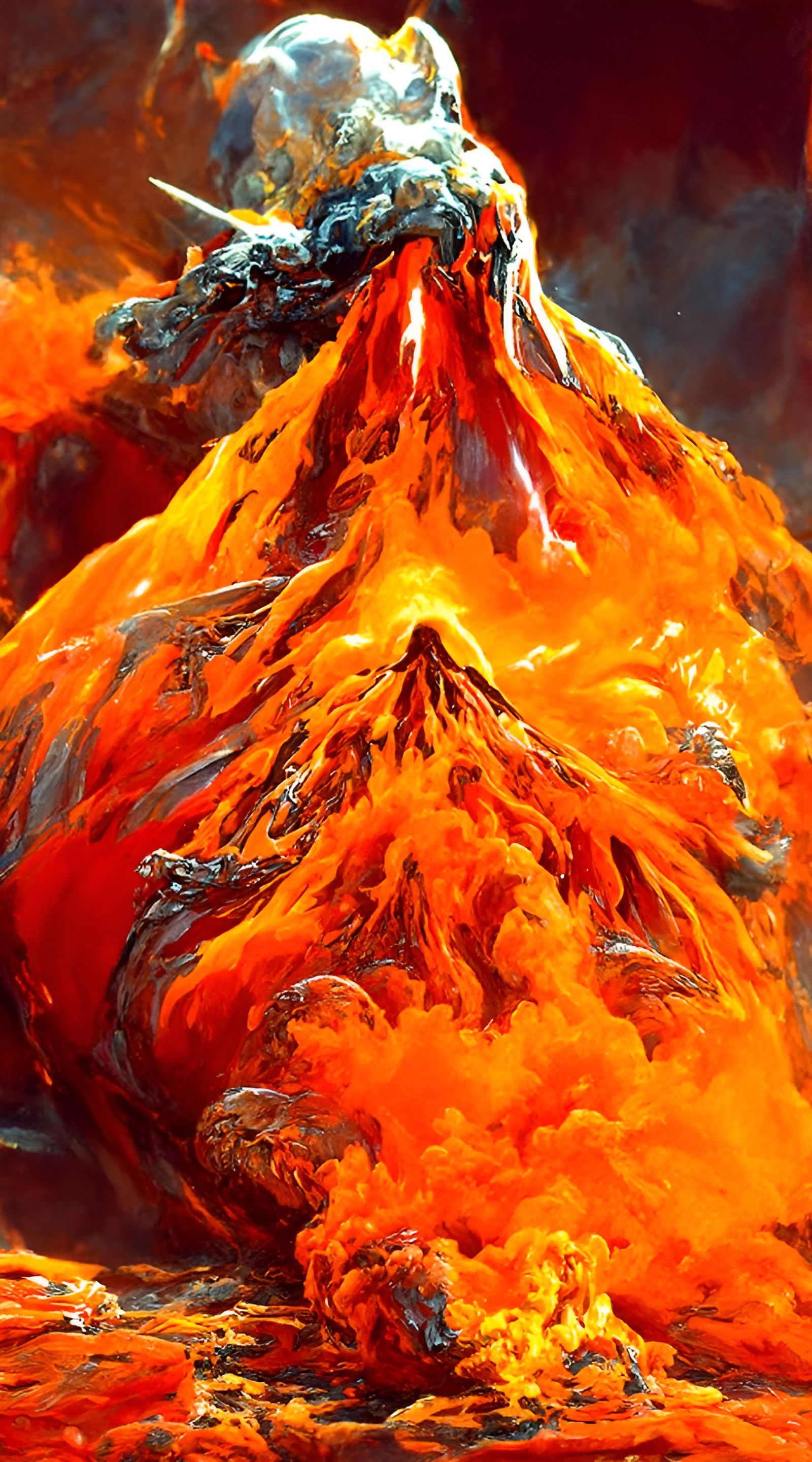 151 // Erupting Volcano, by Donato Giancola and Jeff Easley
