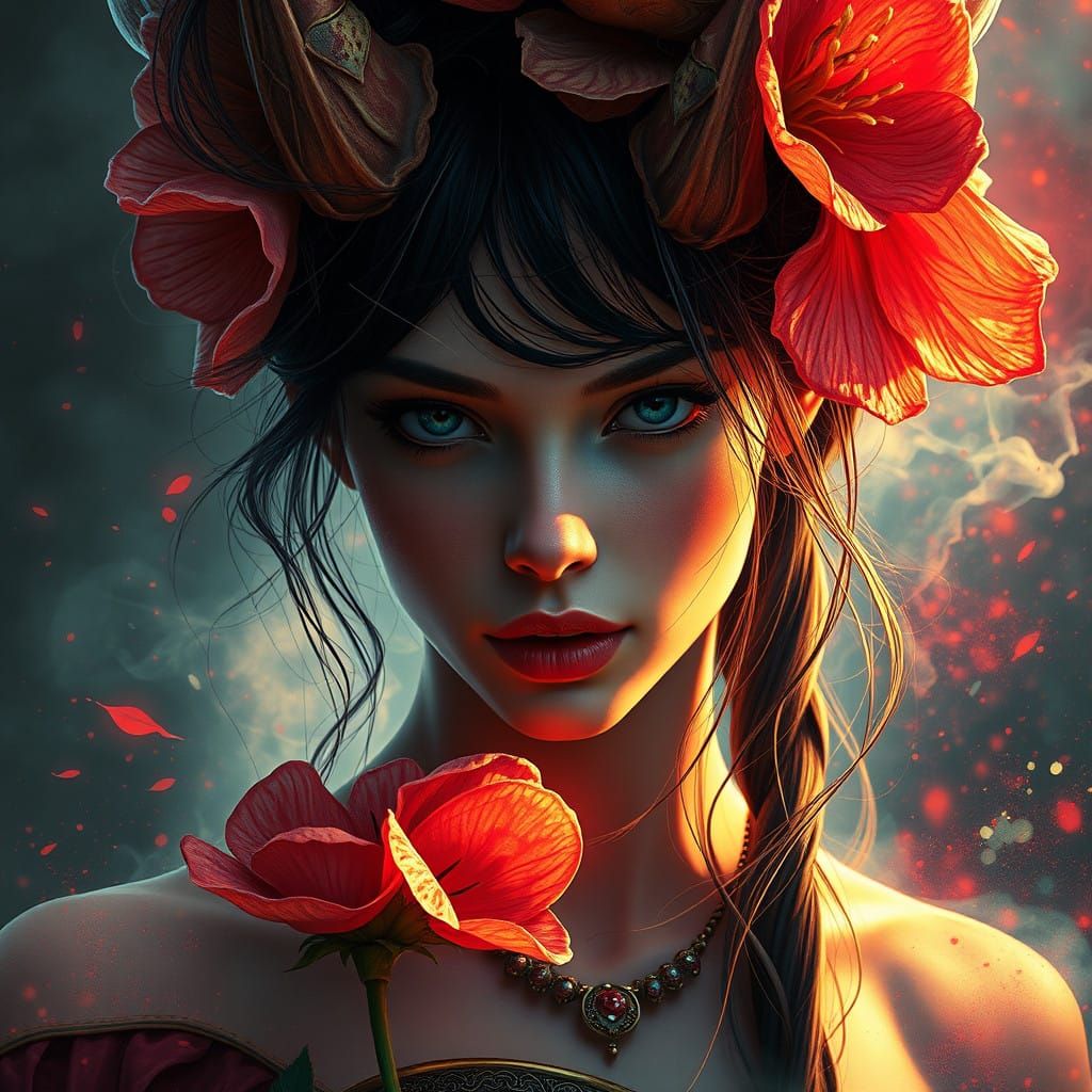 Surreal Allegorical Portrait in Triadic Colors