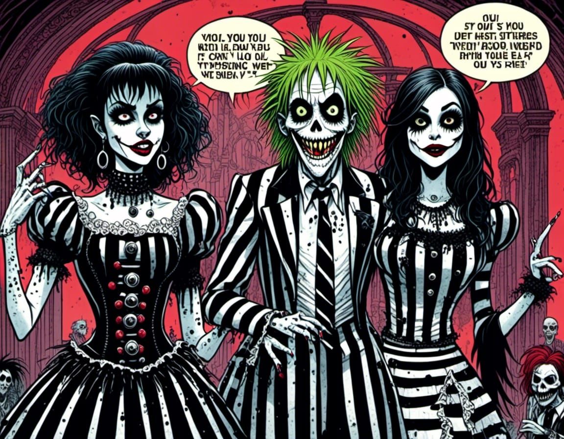 beetlejuice with some goth fans