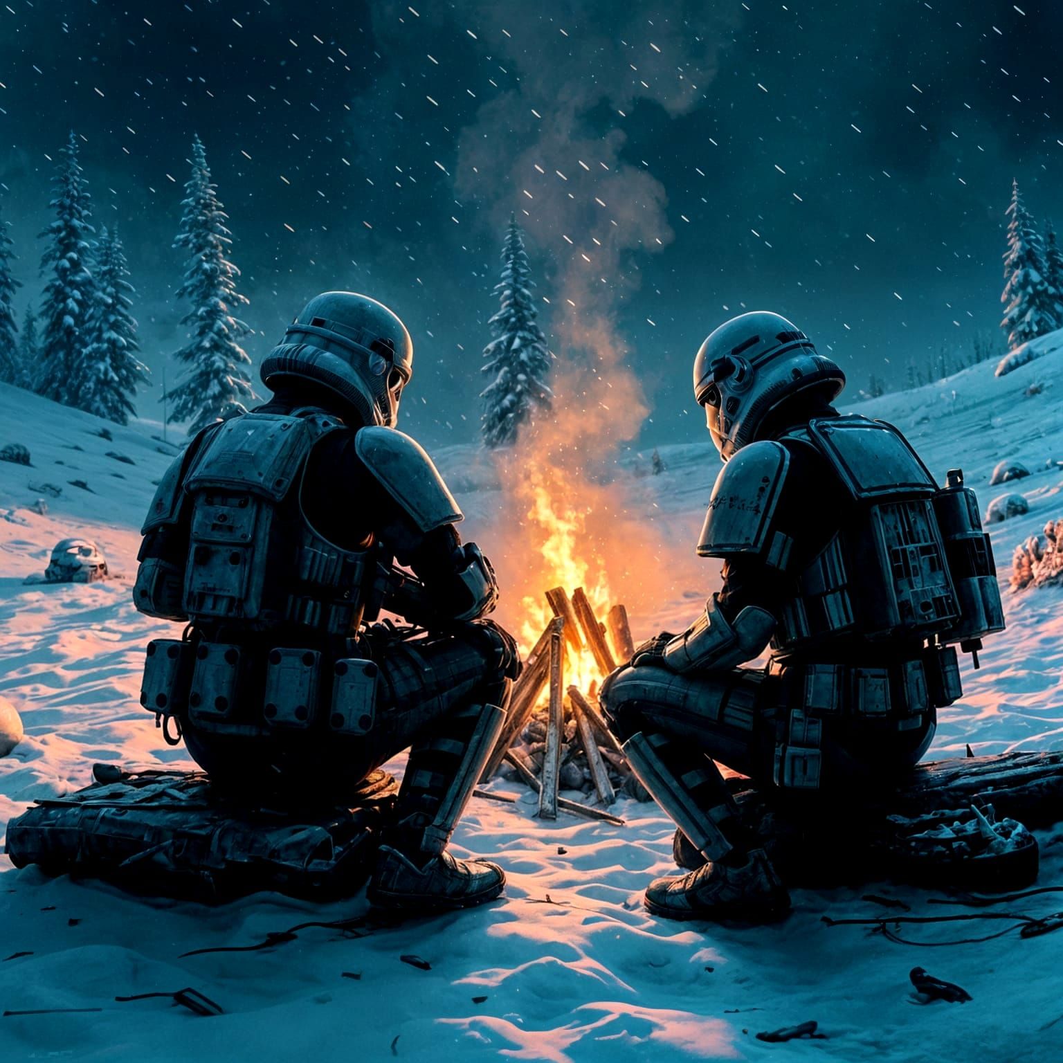 Stormtroopers Winter Campfire