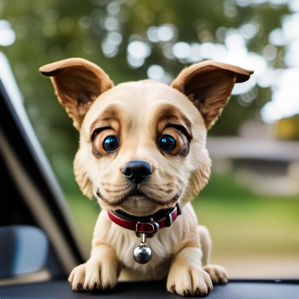 Puppy Dog Bobble-Head Car Ornament, Professional Photography