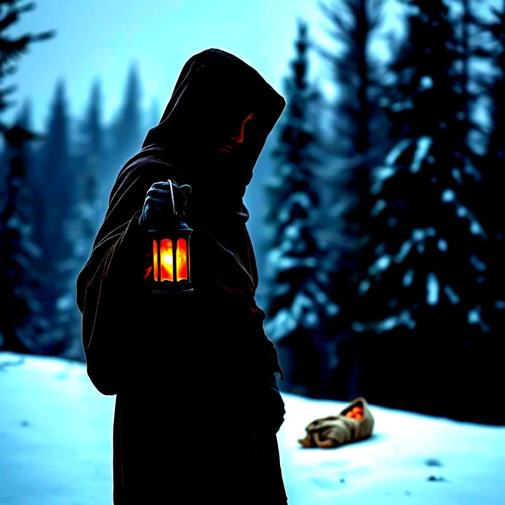 Mysterious Figure Discovers Baby in Snowy Woodland at Christ...