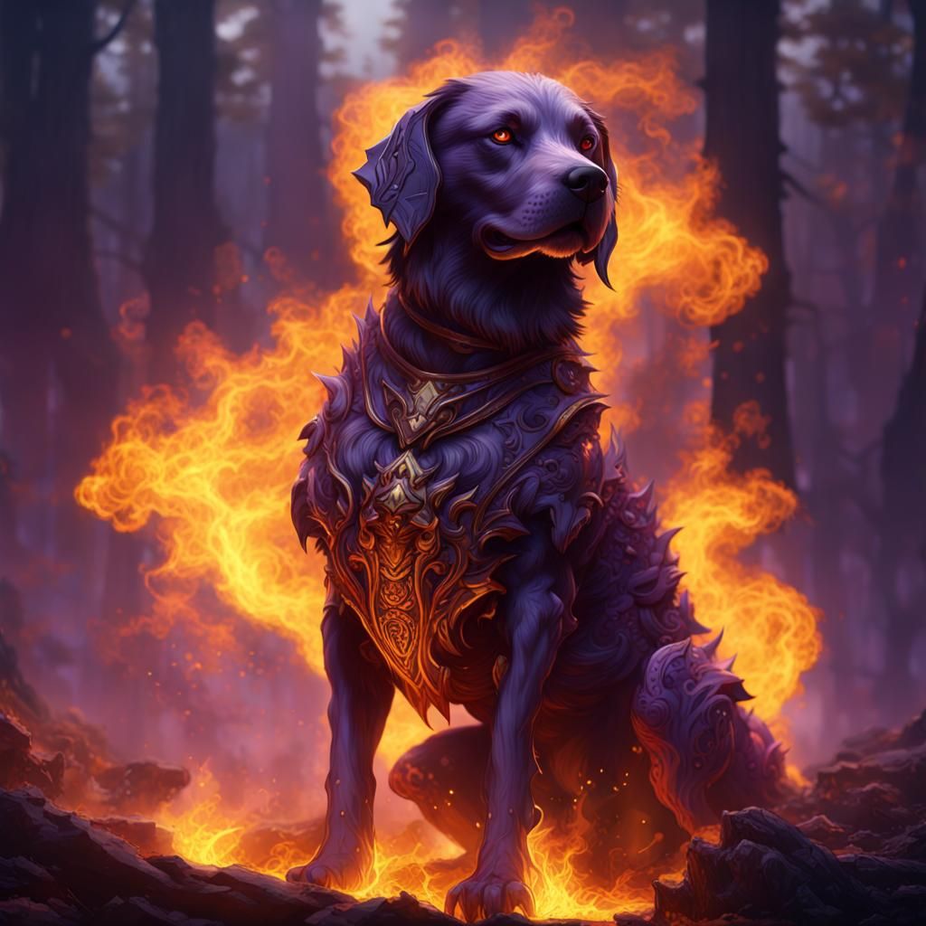 Fiery Dog: Dark Fantasy Concept Art