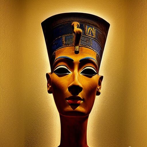Hyperrealistic Nefertiti Portrait in Modigliani Style