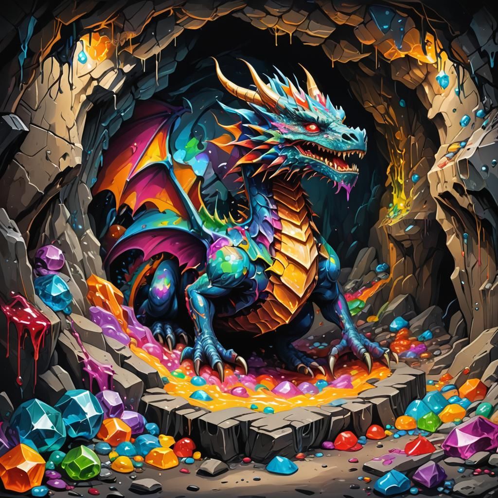 Gem Dragon's Treasure: Graffiti Art in a Cave
