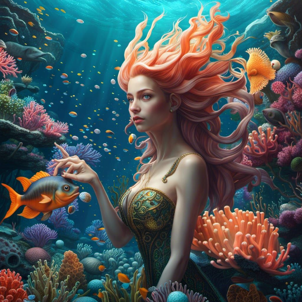 Surreal Underwater Kingdom with Bioluminescent Coral