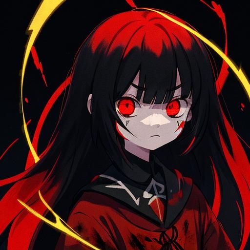 Dark Anime Girl with Neo Tribal Markings