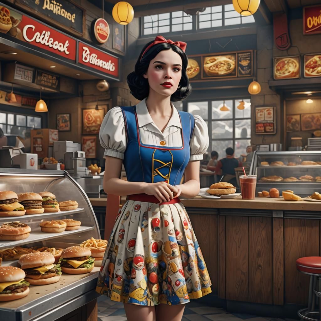 Snow White's Modern Fast Food Adventure