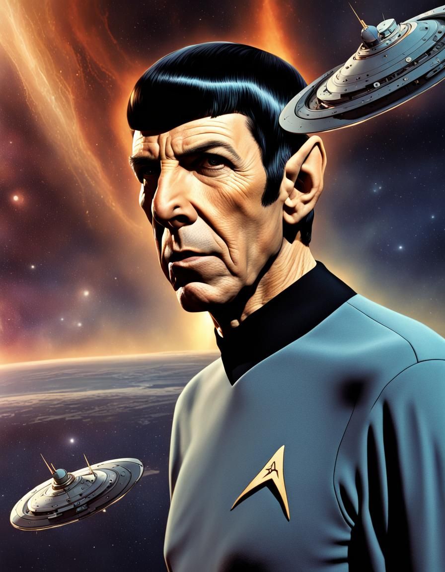 Young Leonard Nimoy as Spock: Detailed Matte Painting