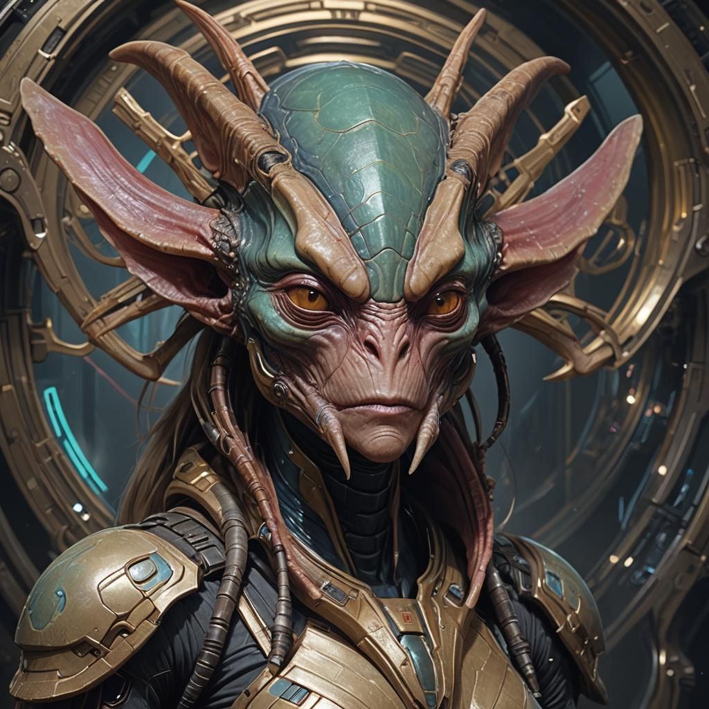 Sci-Fi Goth Alien Portrait in Digital Art Style