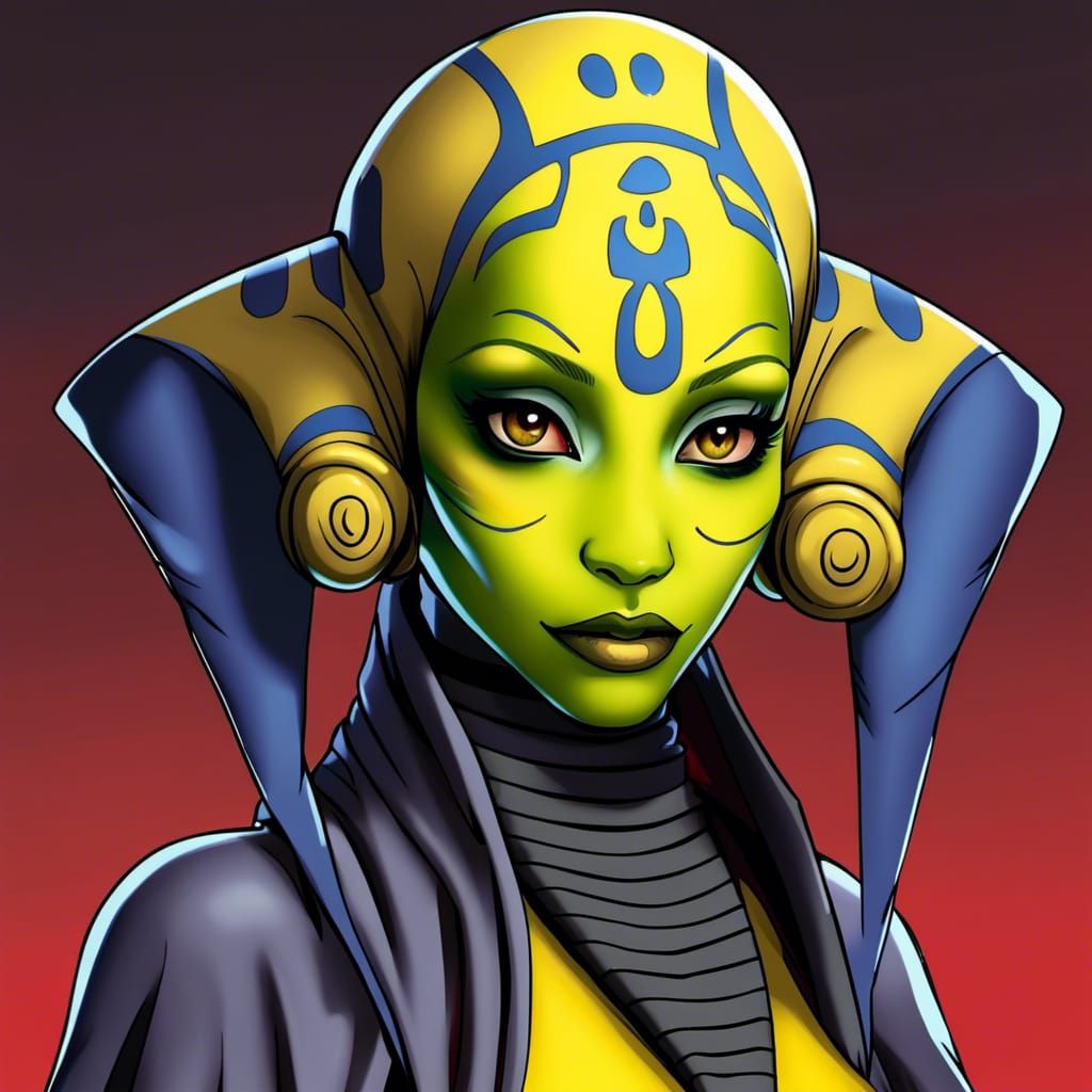 Yellow Twi'lek in Sith Clothes, Anime Style