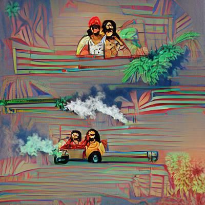 Cartoon Portrait of Cheech and Chong