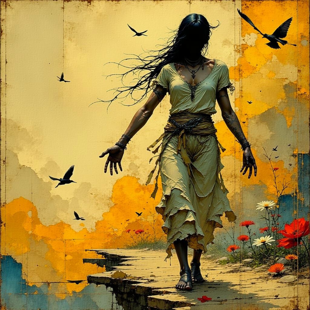 Dark Fantasy Figures Adorned with Esoteric Hieroglyphs