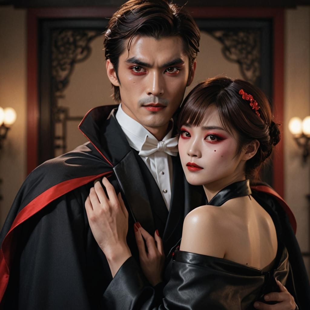 Vampire and Companions in Cinematic Style