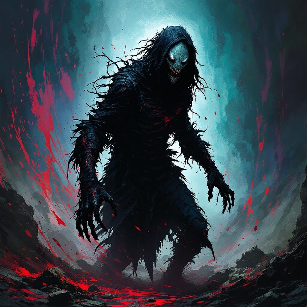 Hyper-Realistic Insidious Monster in Dramatic Lighting