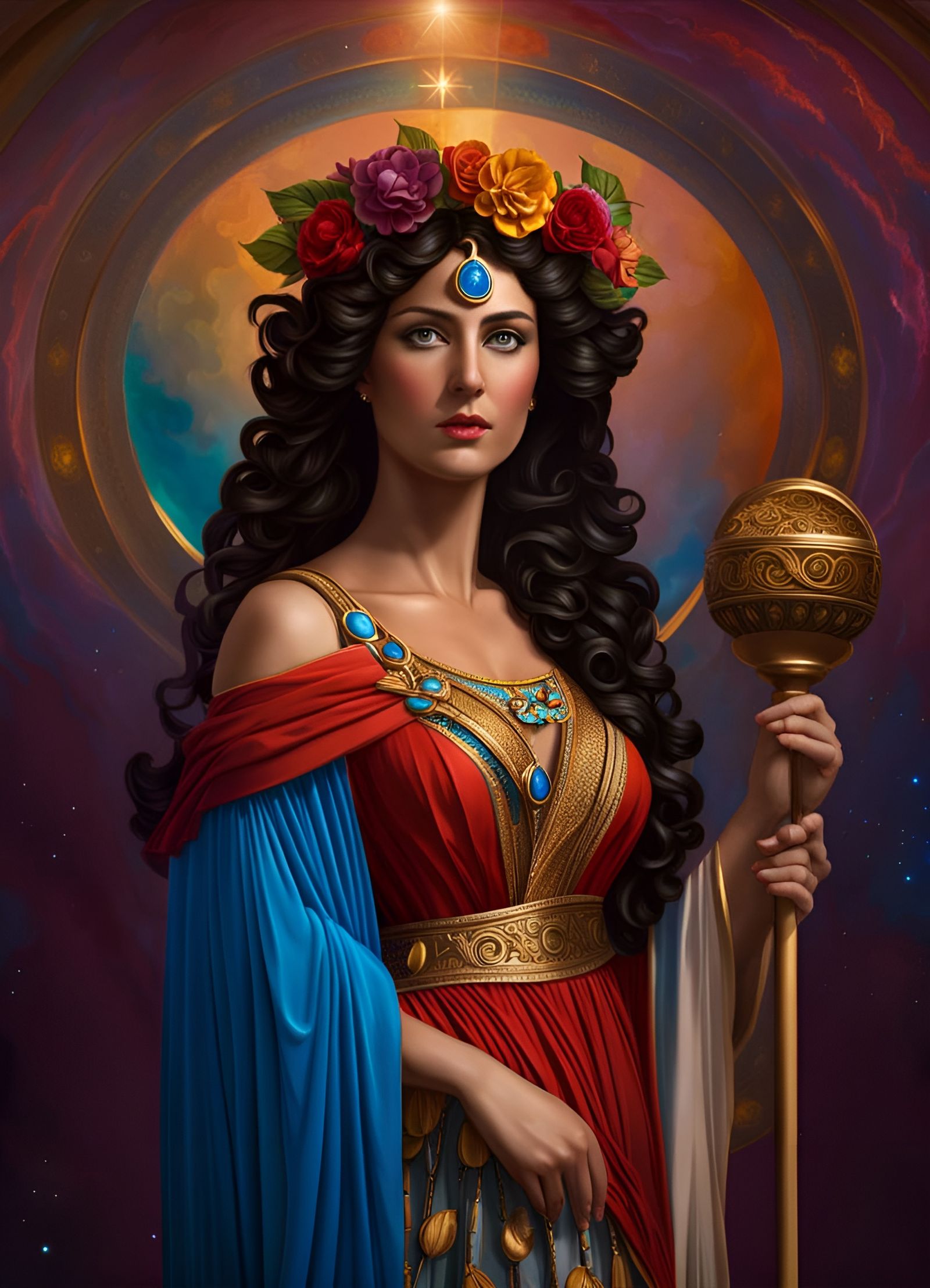 Melpomene: Muse of Tragedy in Cosmic Art