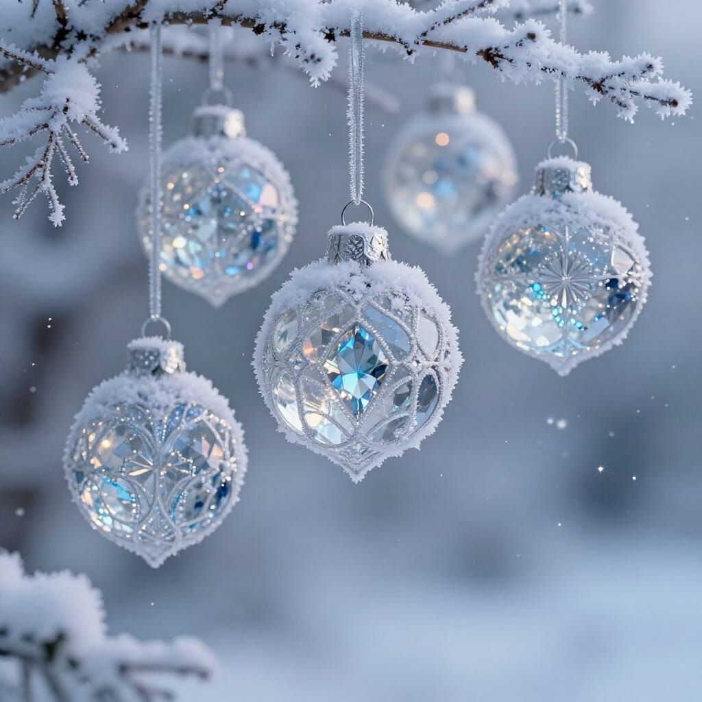 Frozen Christmas Jewels in Magical Winter Dreamscape