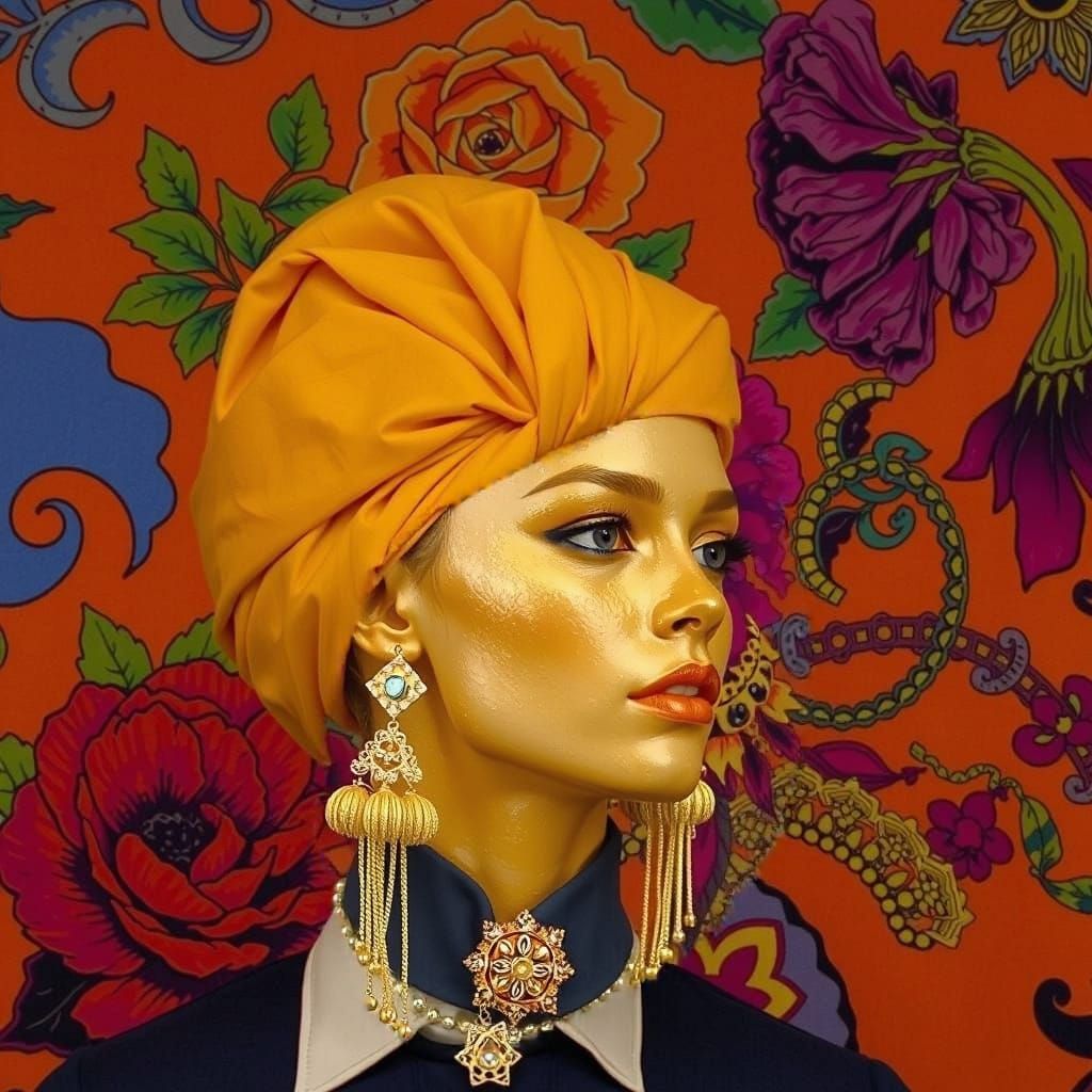 Psychedelic Floral Garden in Bold Tropical Hues