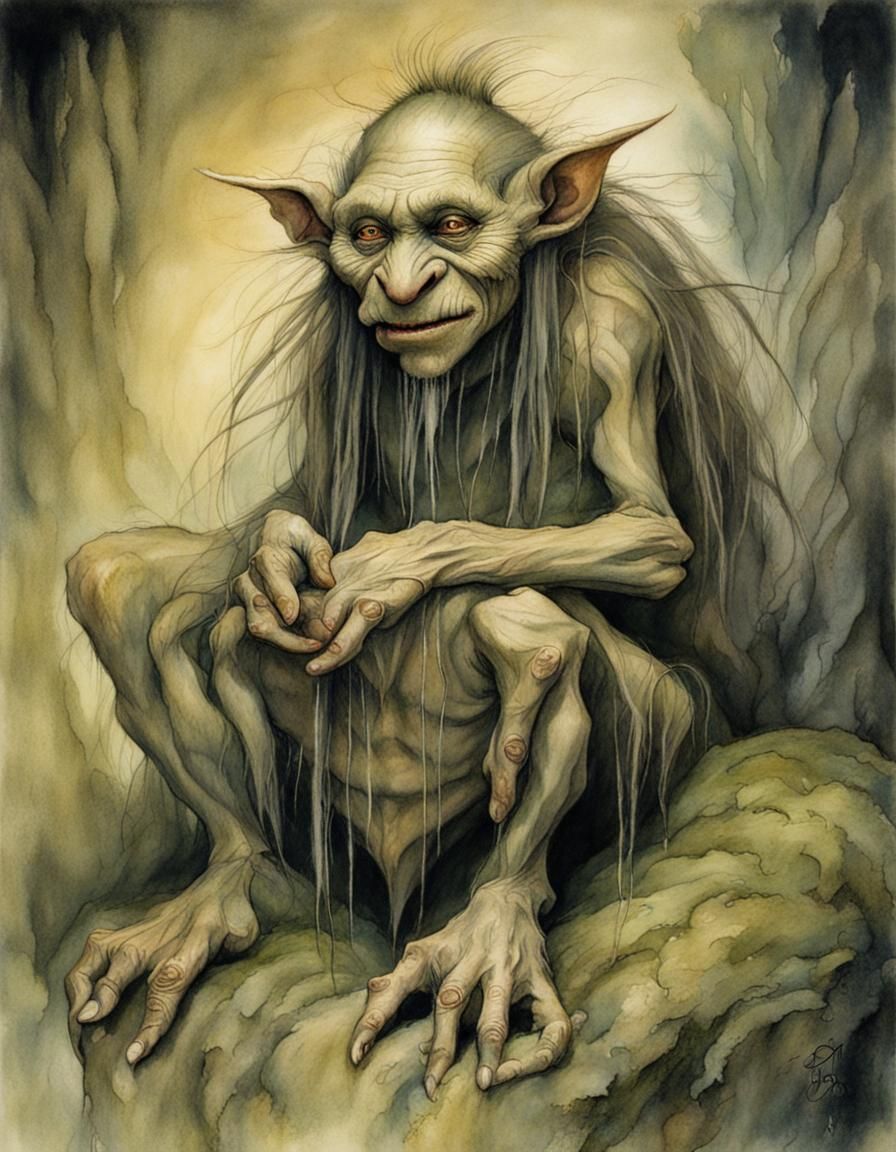 Enchanting Troll Portrait in Fairy Tale Style