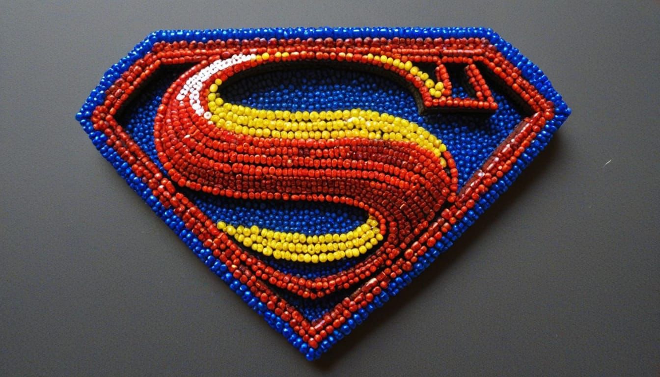 Beaded Superman Symbol Artwork