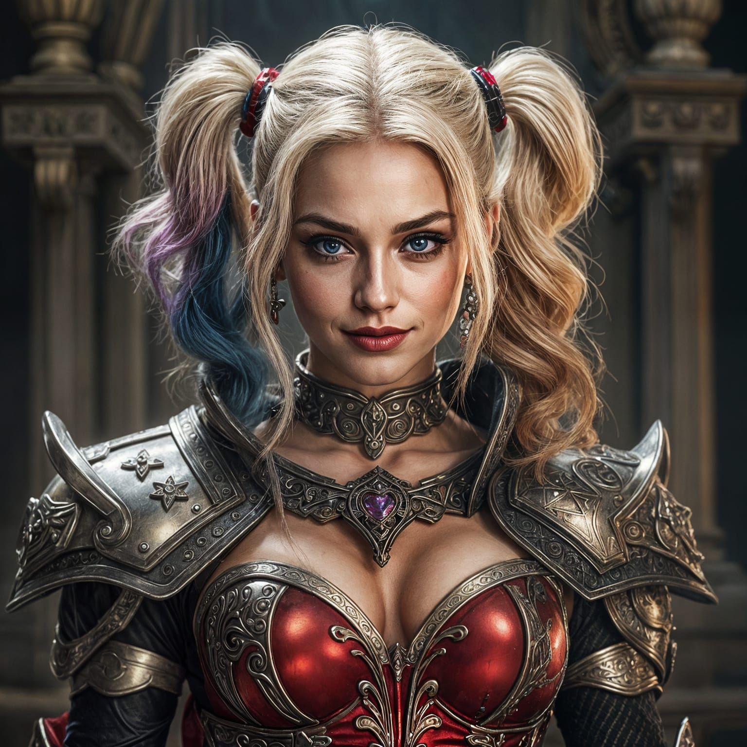 Warrior-Princess Harley Quinn in Shiny Armor
