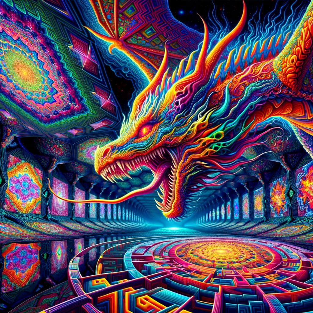 Psychedelic Dragon Embarks on a Cosmic Odyssey