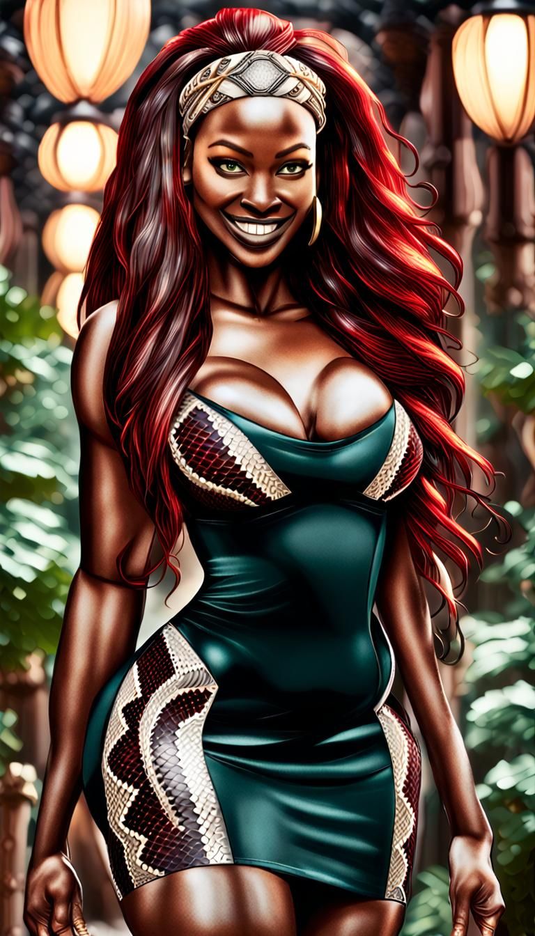 Cybernetic Lamia Girl Portrait in Hyperrealism Style