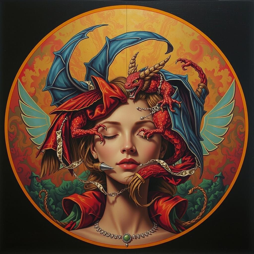 Abstract Swirling Red Forms