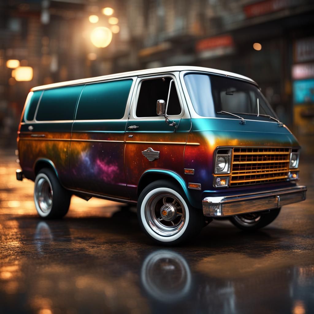 Custom 1975 Chevy Van in Detailed 3D