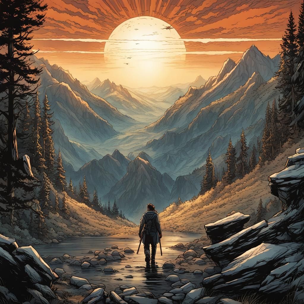 Silence Of The Mountainside Movie Poster, Comic Book Art