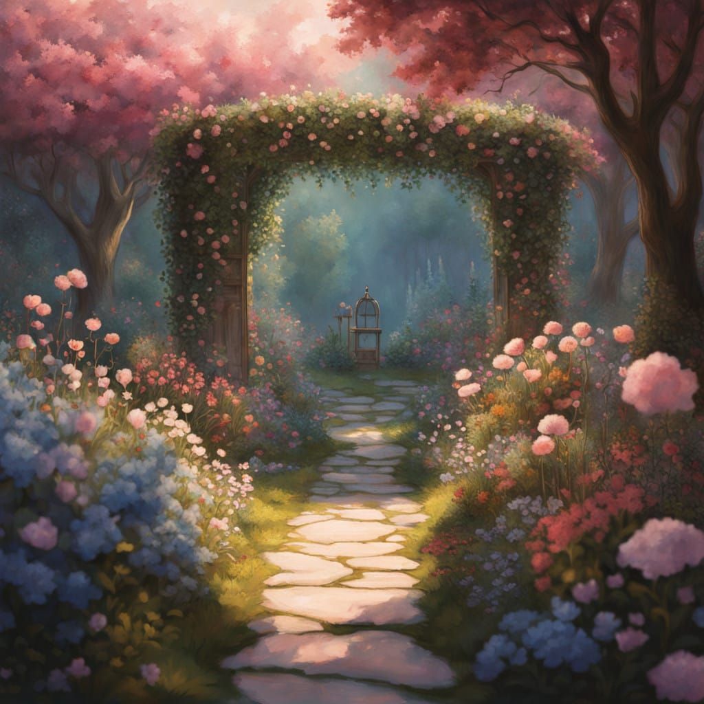 A tiny garden inside a flower