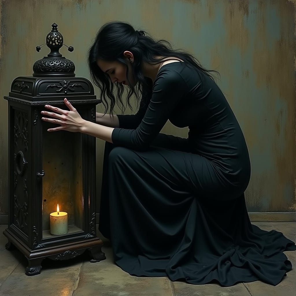 by artist Emil Nolde by artist Eiko Ojala by artist Fritz Bleyl, sinister by Greg Rutkowski, a woman crouching trapped i...